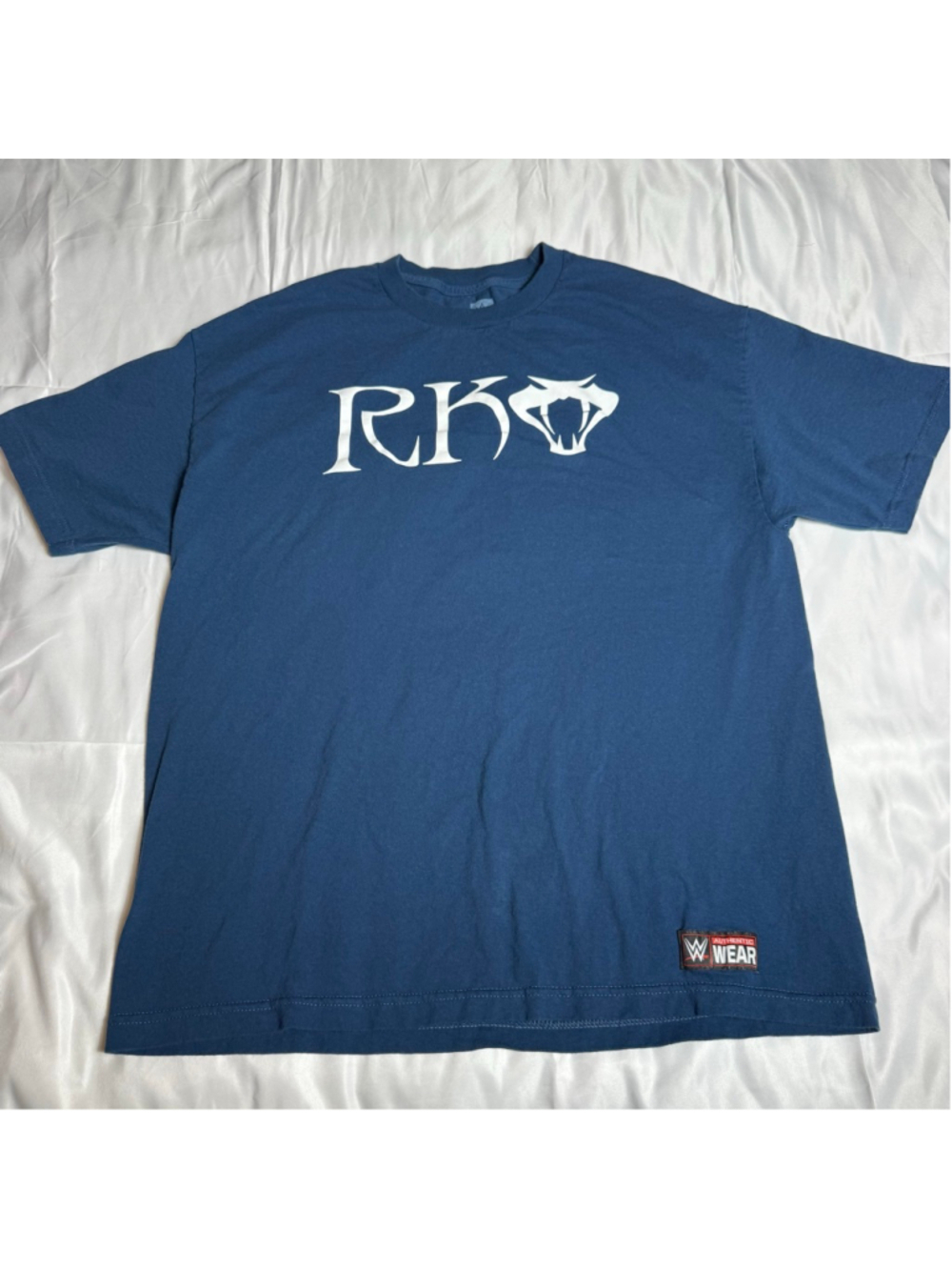 Men's WWE Blue RKO #OUTTANOWHERE Short Sleeve Tee XL